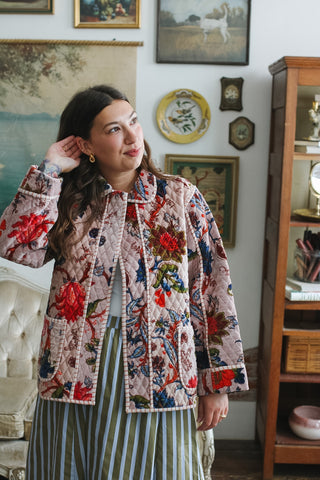 Mary Velvet Floral Quilted Jacket