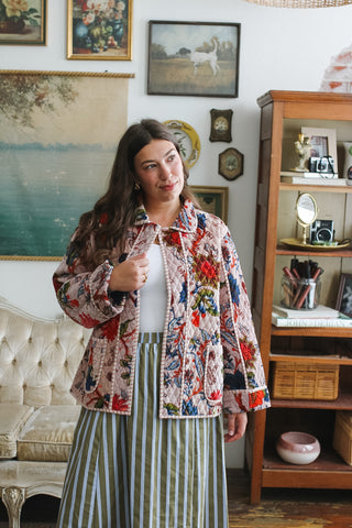 Mary Velvet Floral Quilted Jacket