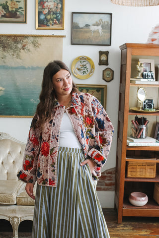 Mary Velvet Floral Quilted Jacket