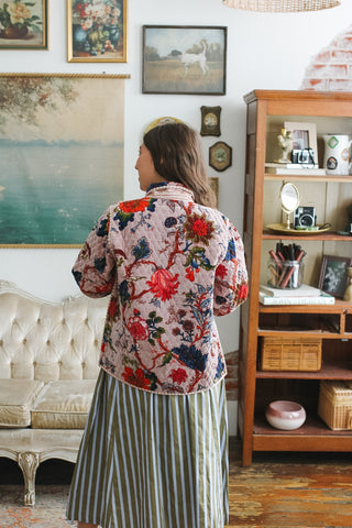 Mary Velvet Floral Quilted Jacket