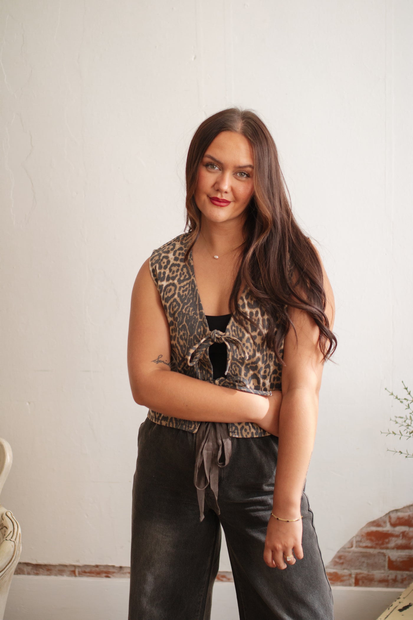 Camilla Leopard Tie Vest