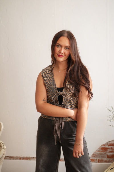 Camilla Leopard Tie Vest