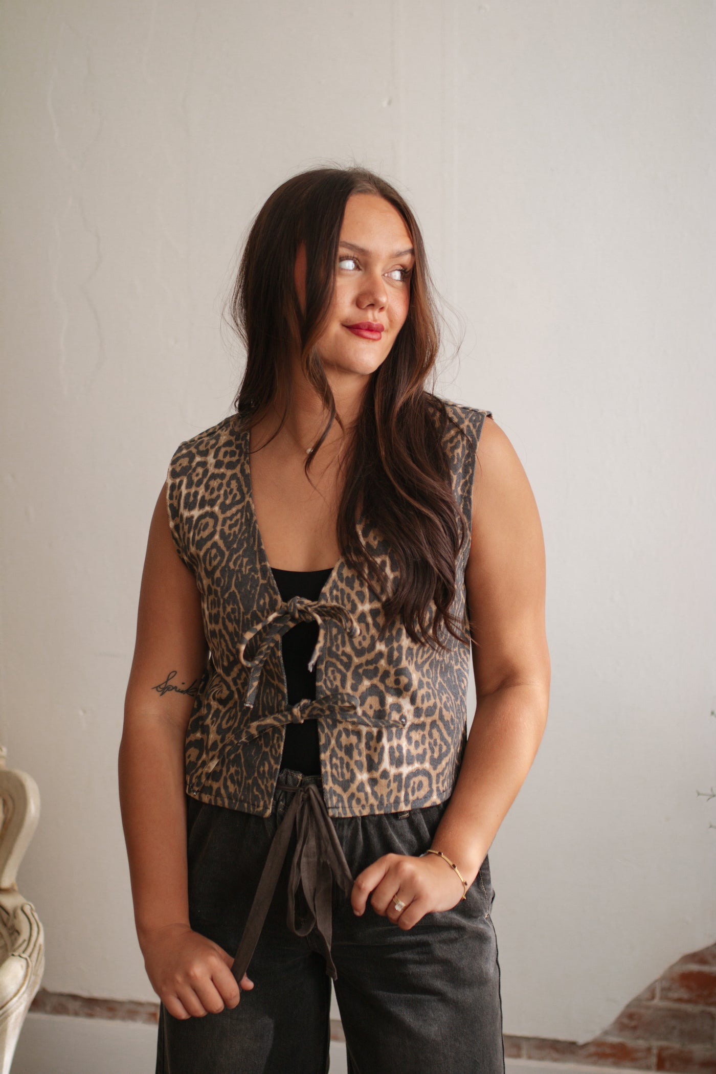 Camilla Leopard Tie Vest