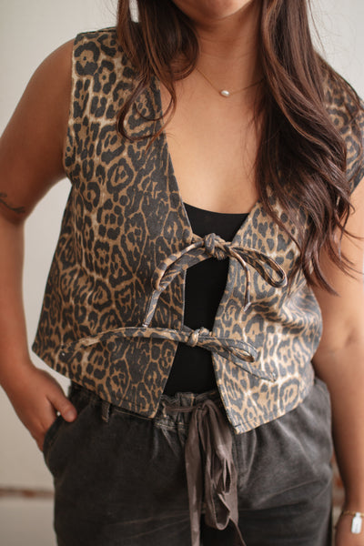 Camilla Leopard Tie Vest