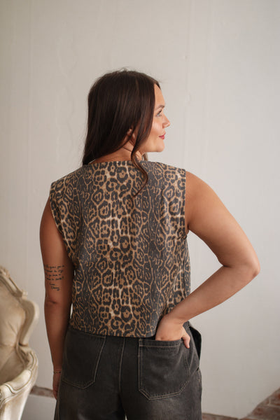 Camilla Leopard Tie Vest