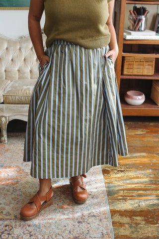 Carly Striped Midi Skirt