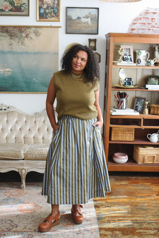 Carly Striped Midi Skirt