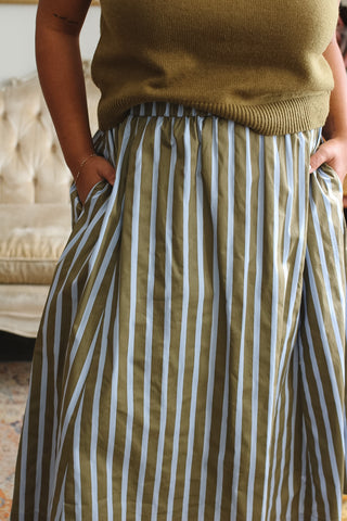 Carly Striped Midi Skirt