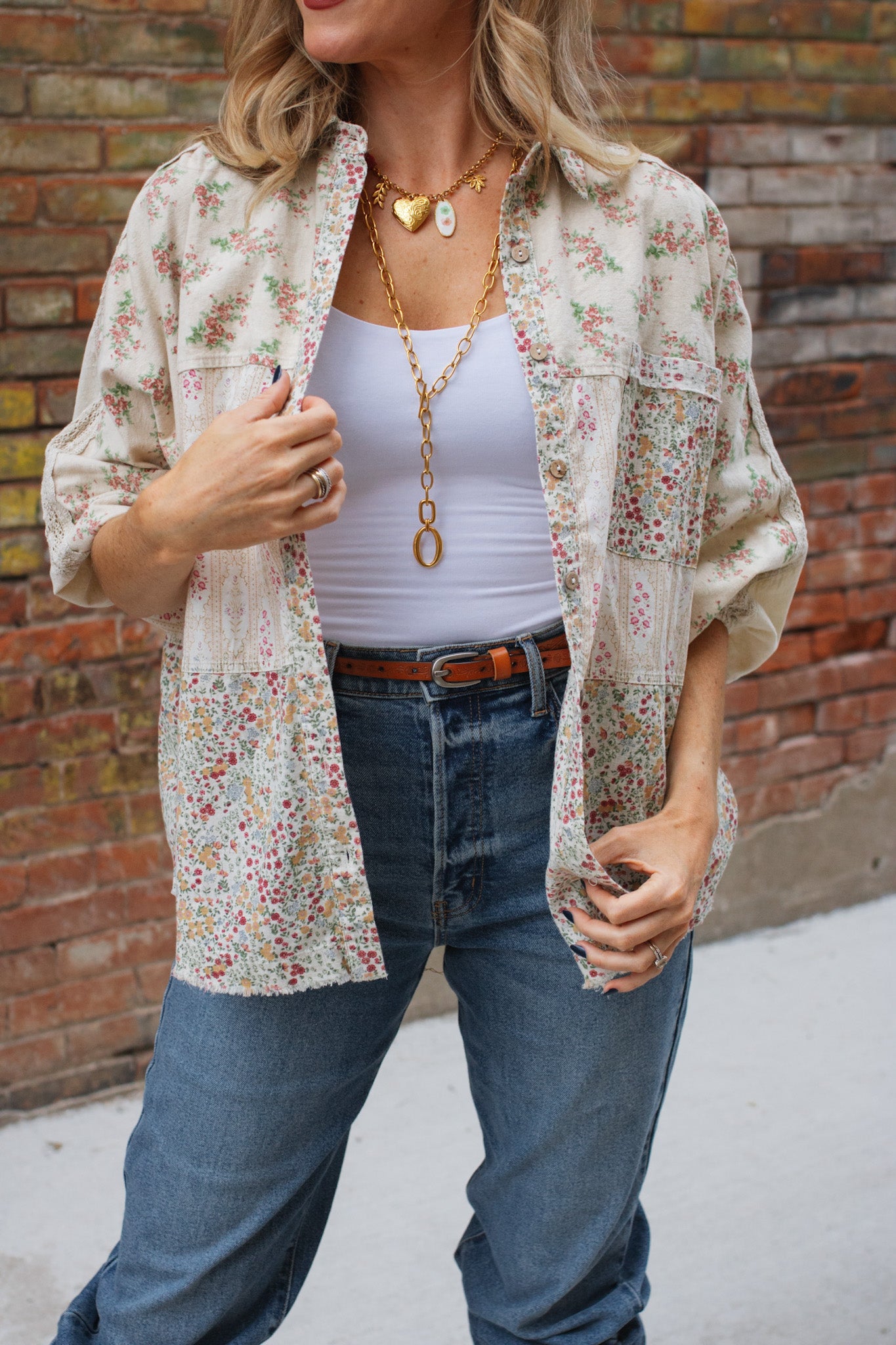 Jenny Floral Button Down Blouse