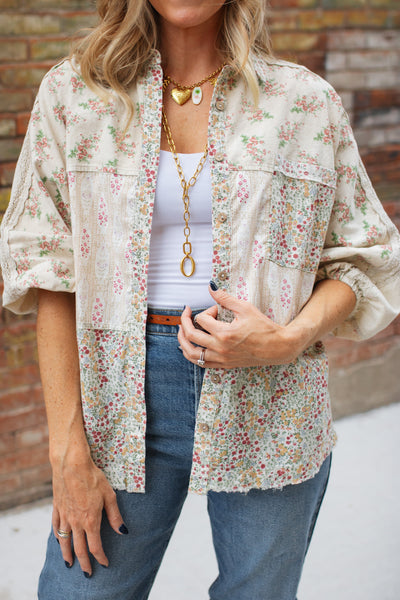 Jenny Floral Button Down Blouse