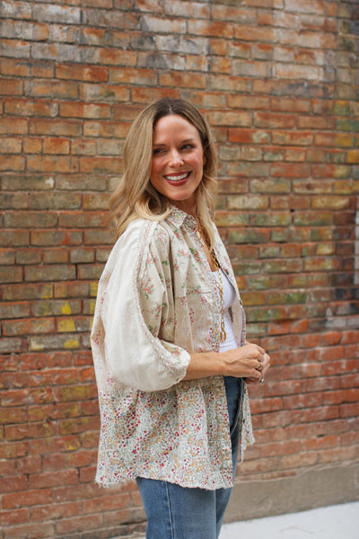 Jenny Floral Button Down Blouse