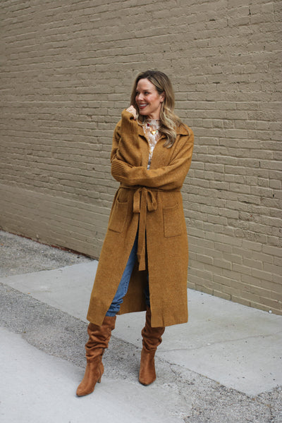 Rosie Tie Knit Long Cardigan