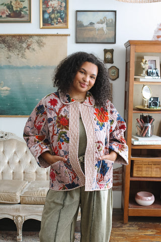 Mary Velvet Floral Quilted Jacket