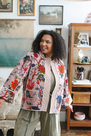 Mary Velvet Floral Quilted Jacket