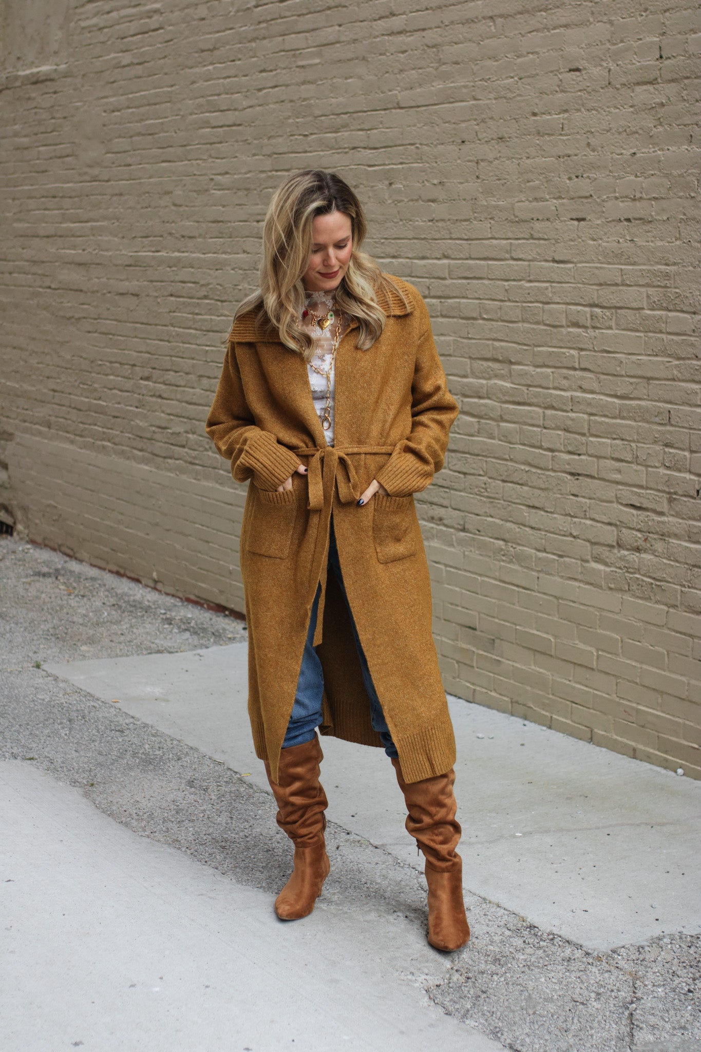 Rosie Tie Knit Long Cardigan