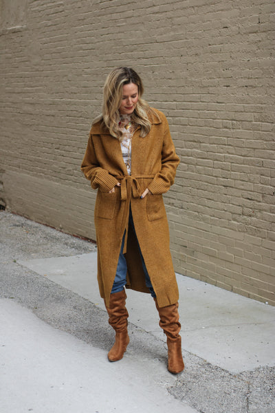 Rosie Tie Knit Long Cardigan