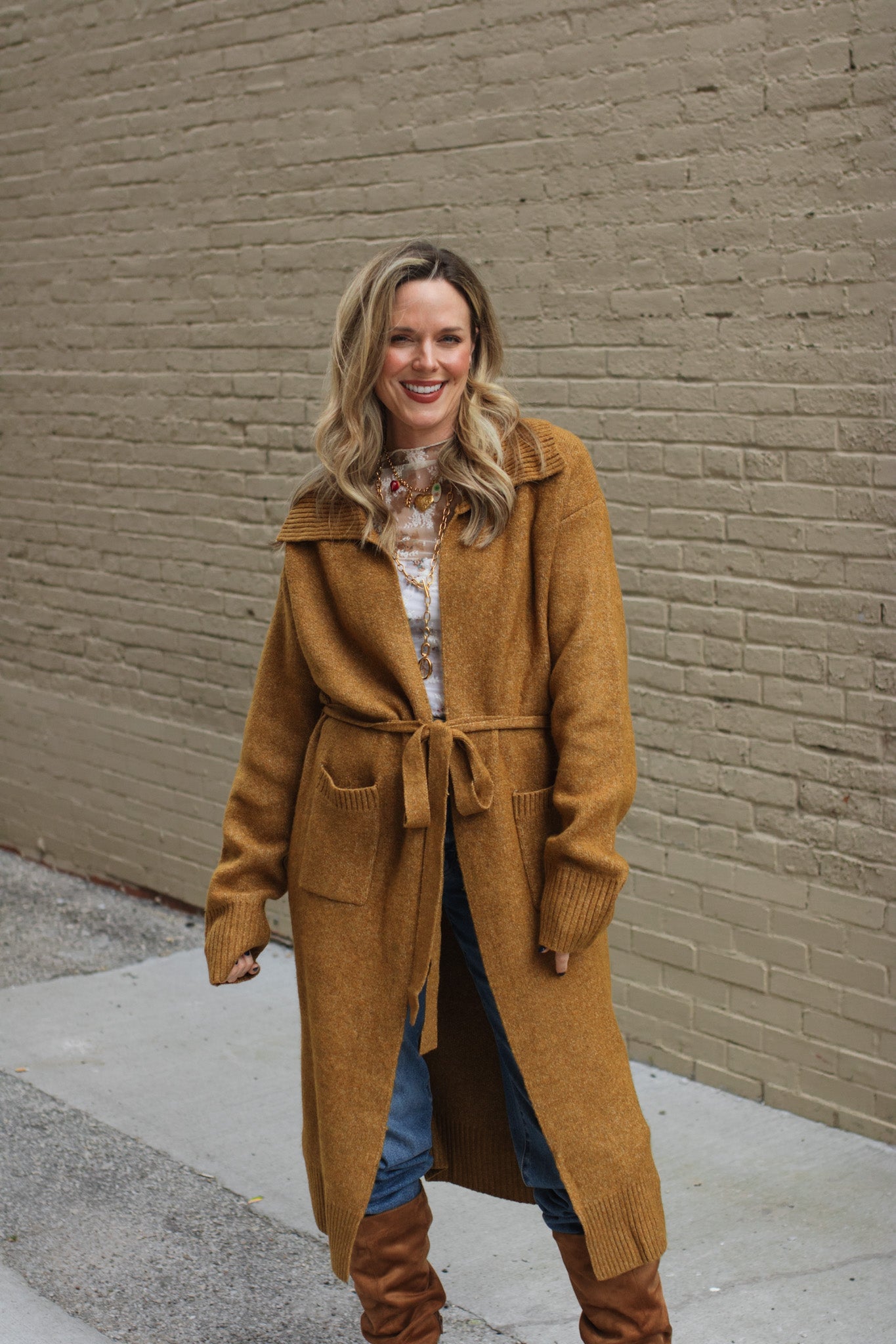 Rosie Tie Knit Long Cardigan