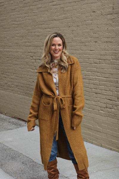 Rosie Tie Knit Long Cardigan