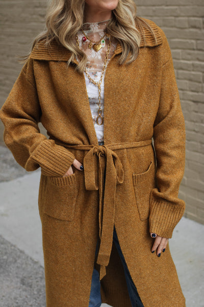 Rosie Tie Knit Long Cardigan