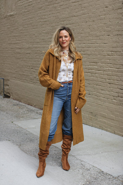 Rosie Tie Knit Long Cardigan
