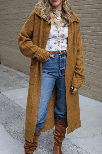 Rosie Tie Knit Long Cardigan