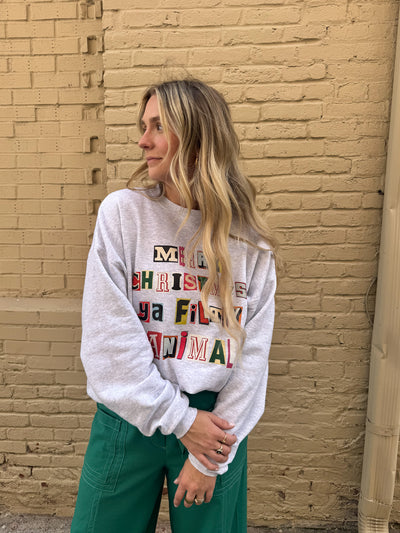 Merry Christmas Ya Filthy Animal Crewneck