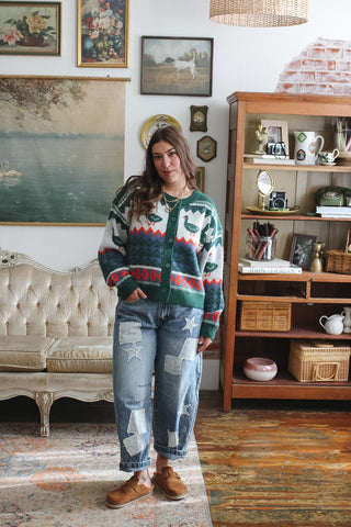Harvie Patterned Duck Cardigan