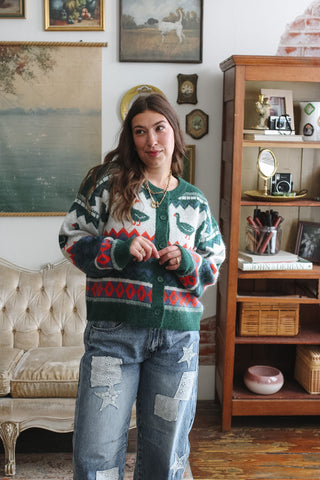 Harvie Patterned Duck Cardigan