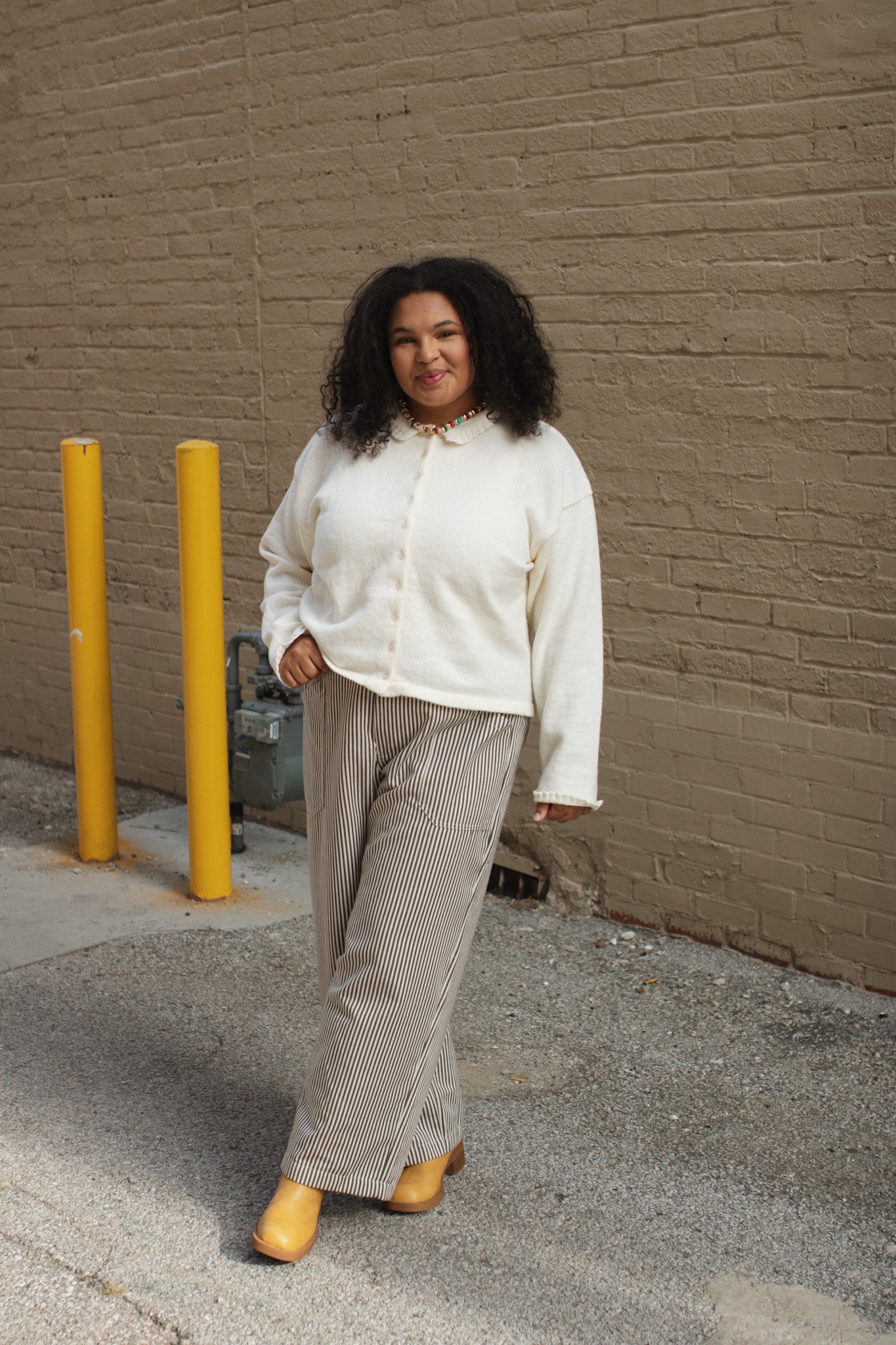 Shiloh Collared Sweater Cardigan | Ivory