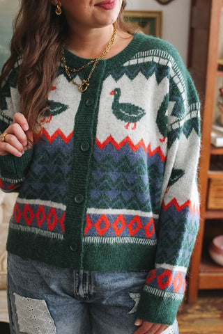 Harvie Patterned Duck Cardigan