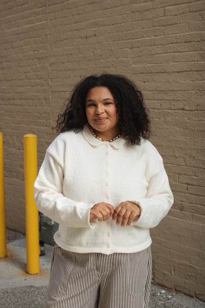 Shiloh Collared Sweater Cardigan | Ivory