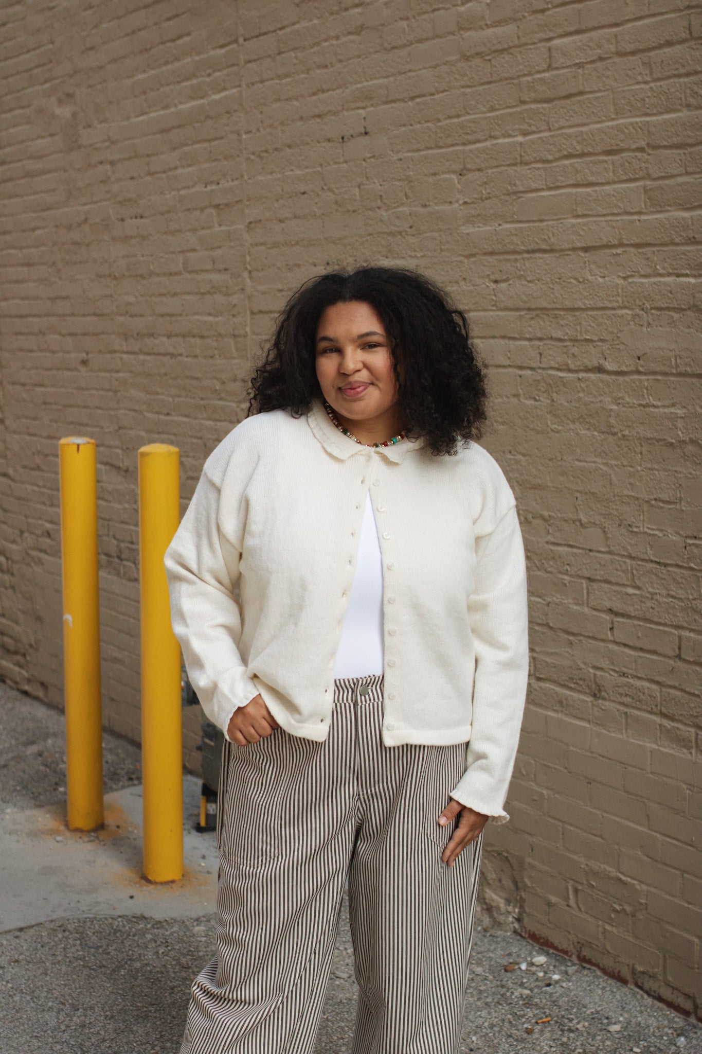 Shiloh Collared Sweater Cardigan | Ivory