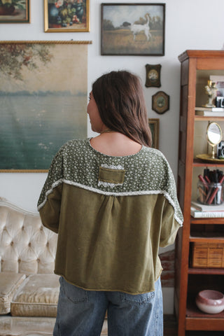 Devon Mixed Print Henley Top