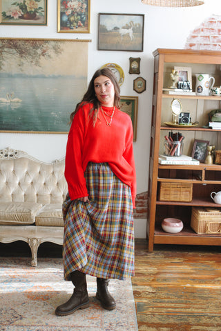 Tilly Plaid Midi Skirt