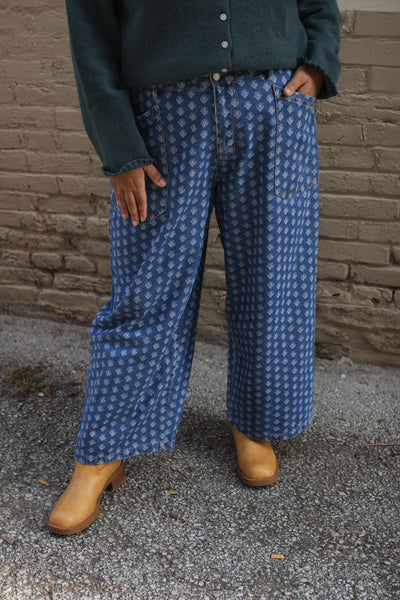 Pinky Vintage Floral Wide Leg Denim