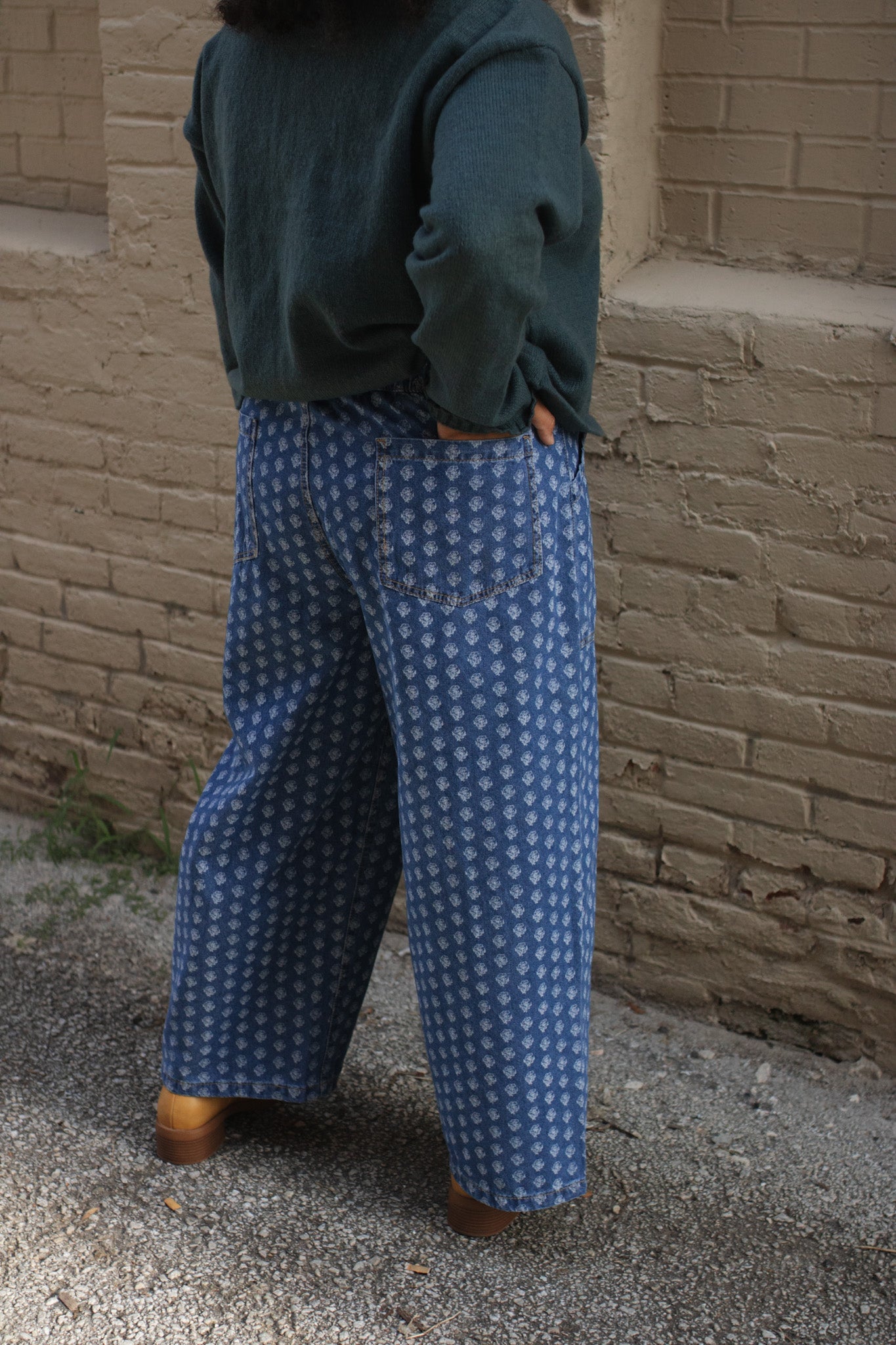 Pinky Vintage Floral Wide Leg Denim