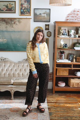 Elizabeth Micro Floral Corduroy Pants