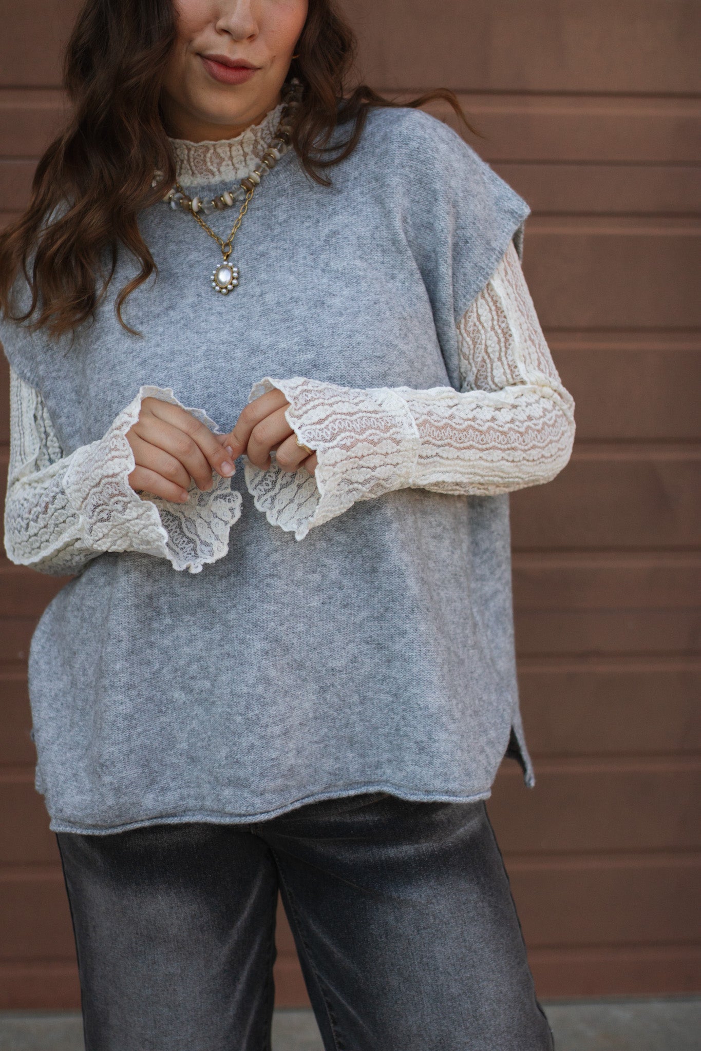 Emmie Lace Bell Sleeve Top
