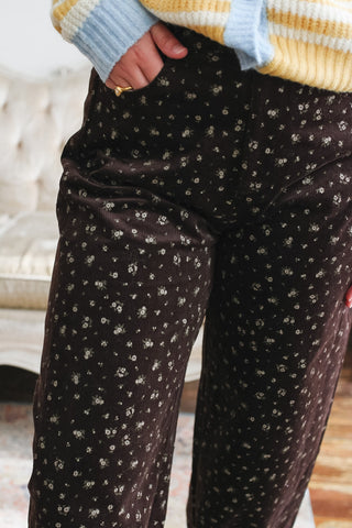 Elizabeth Micro Floral Corduroy Pants