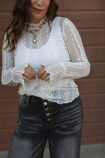 Emmie Lace Bell Sleeve Top