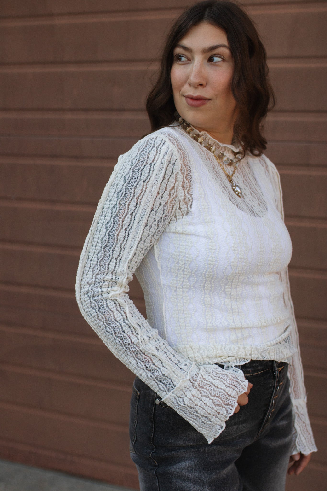 Emmie Lace Bell Sleeve Top