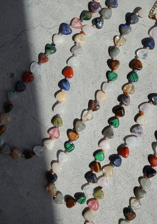 Beau Multi-Color Stone Heart Necklace