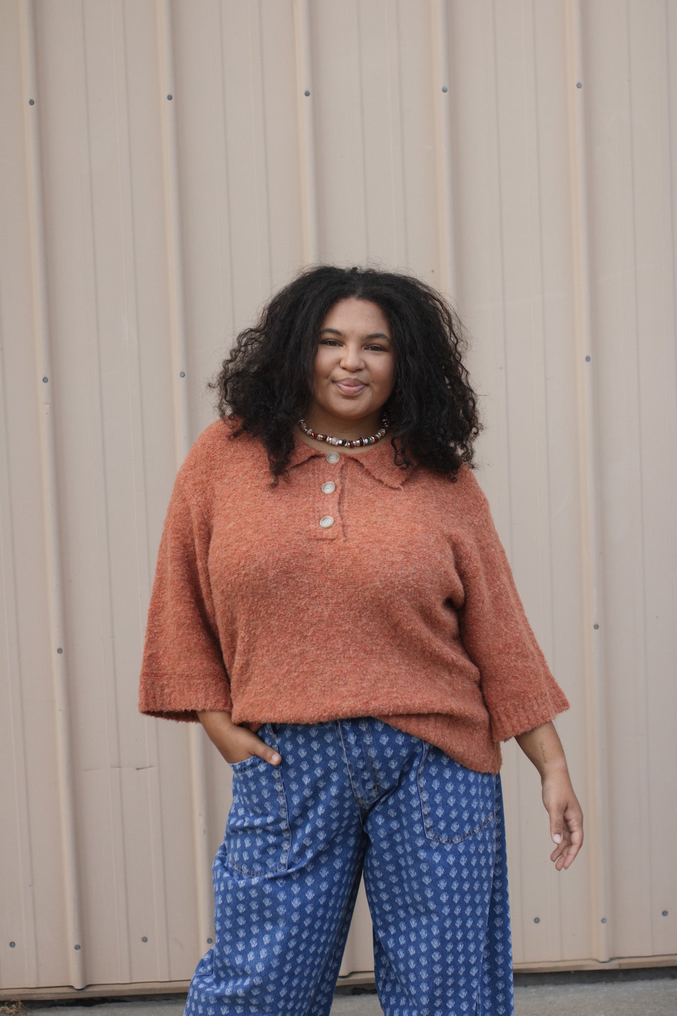 Deliah Soft Knit Button Down Sweater