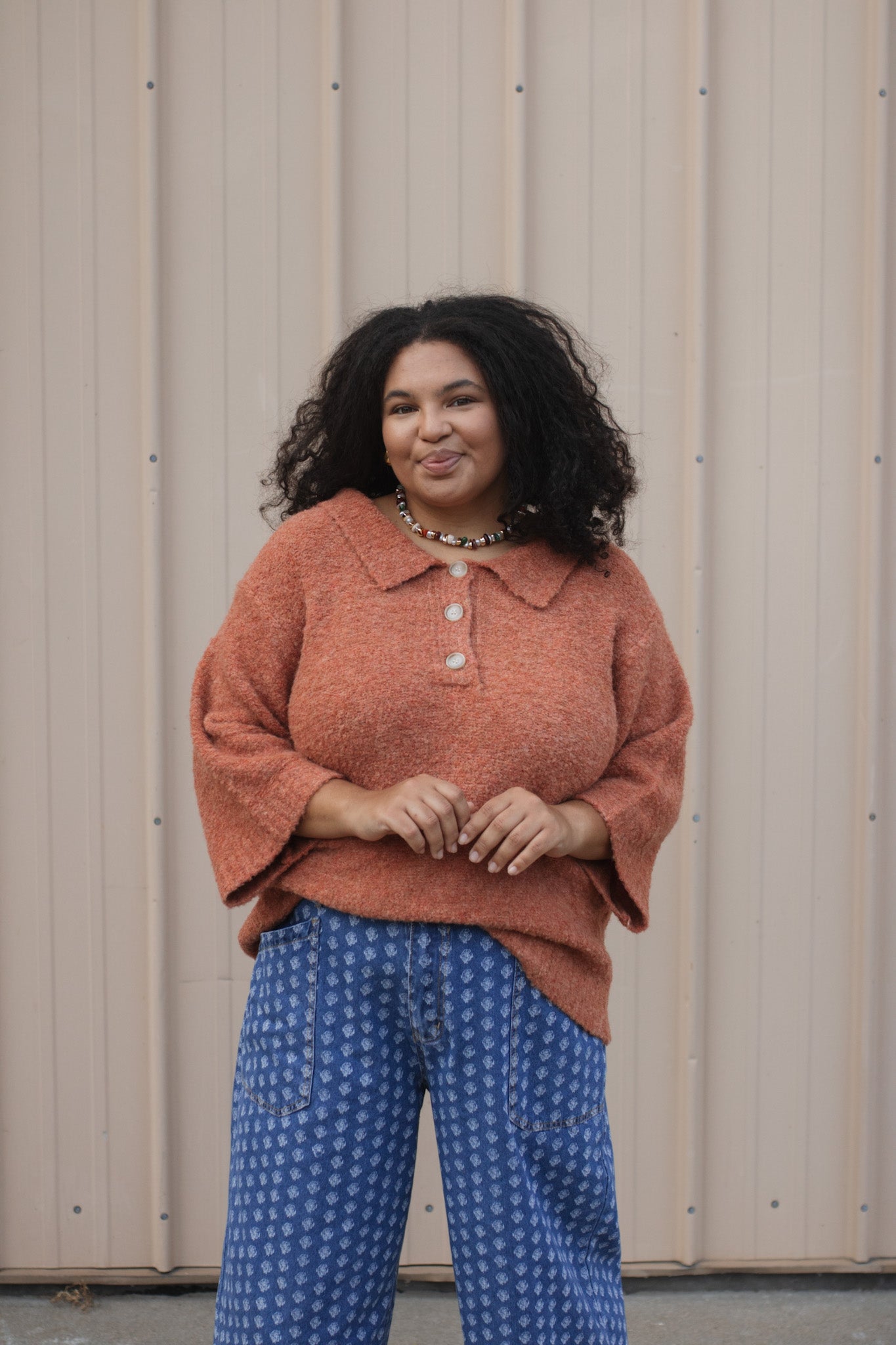 Deliah Soft Knit Button Down Sweater