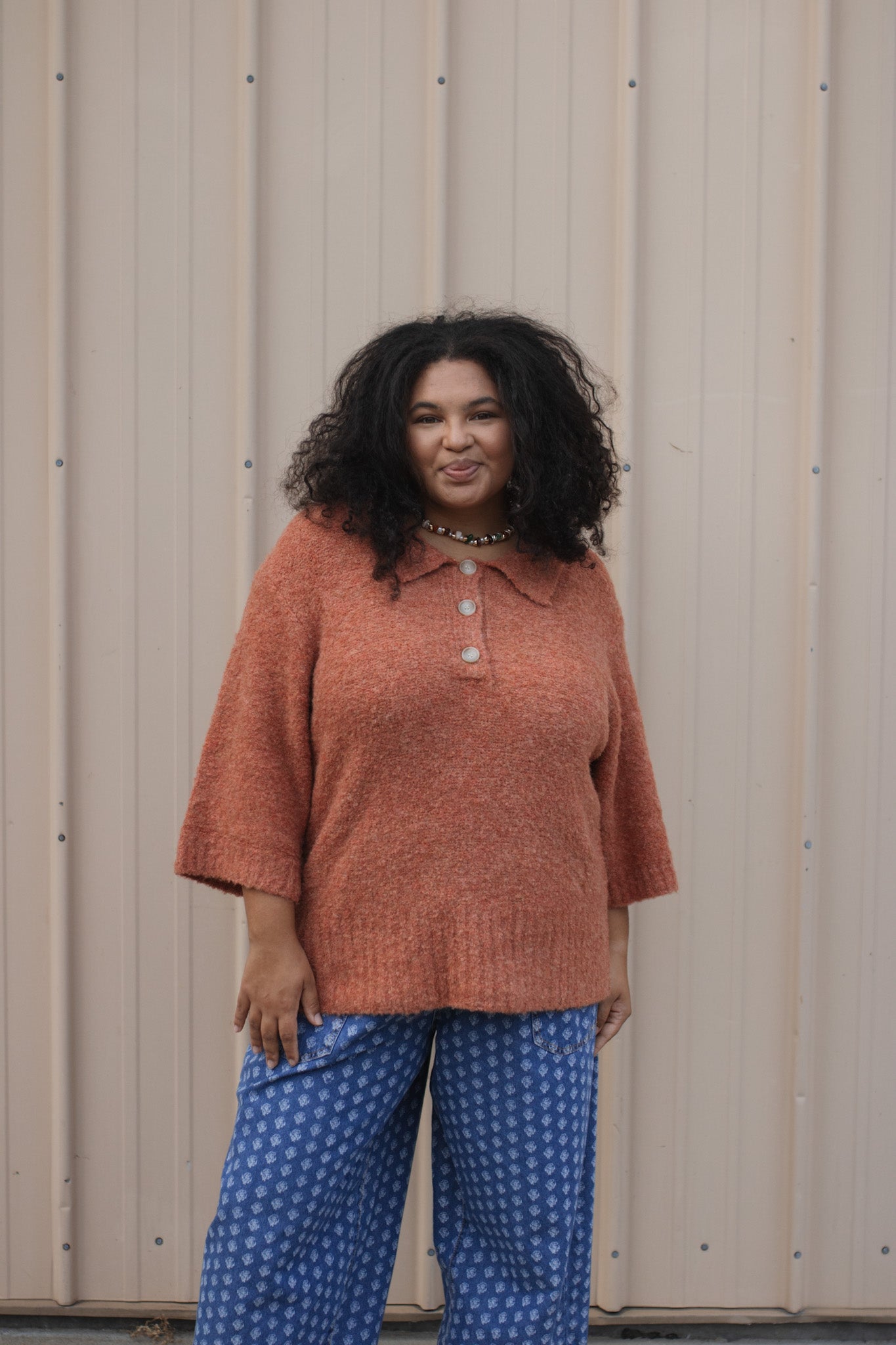 Deliah Soft Knit Button Down Sweater