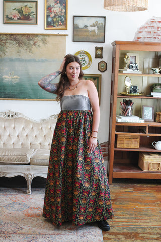 Nora Floral Strapless Maxi Dress