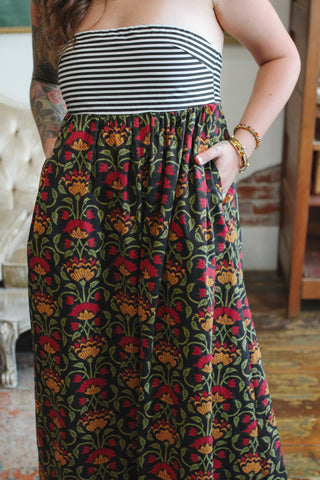 Nora Floral Strapless Maxi Dress
