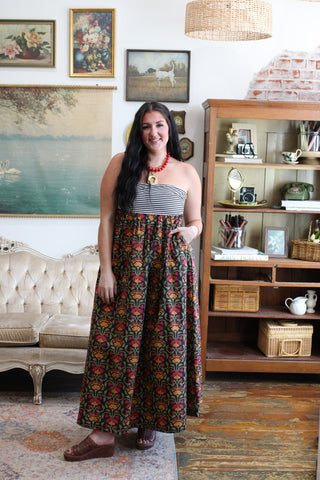 Nora Floral Strapless Maxi Dress