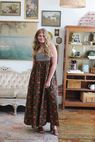 Nora Floral Strapless Maxi Dress