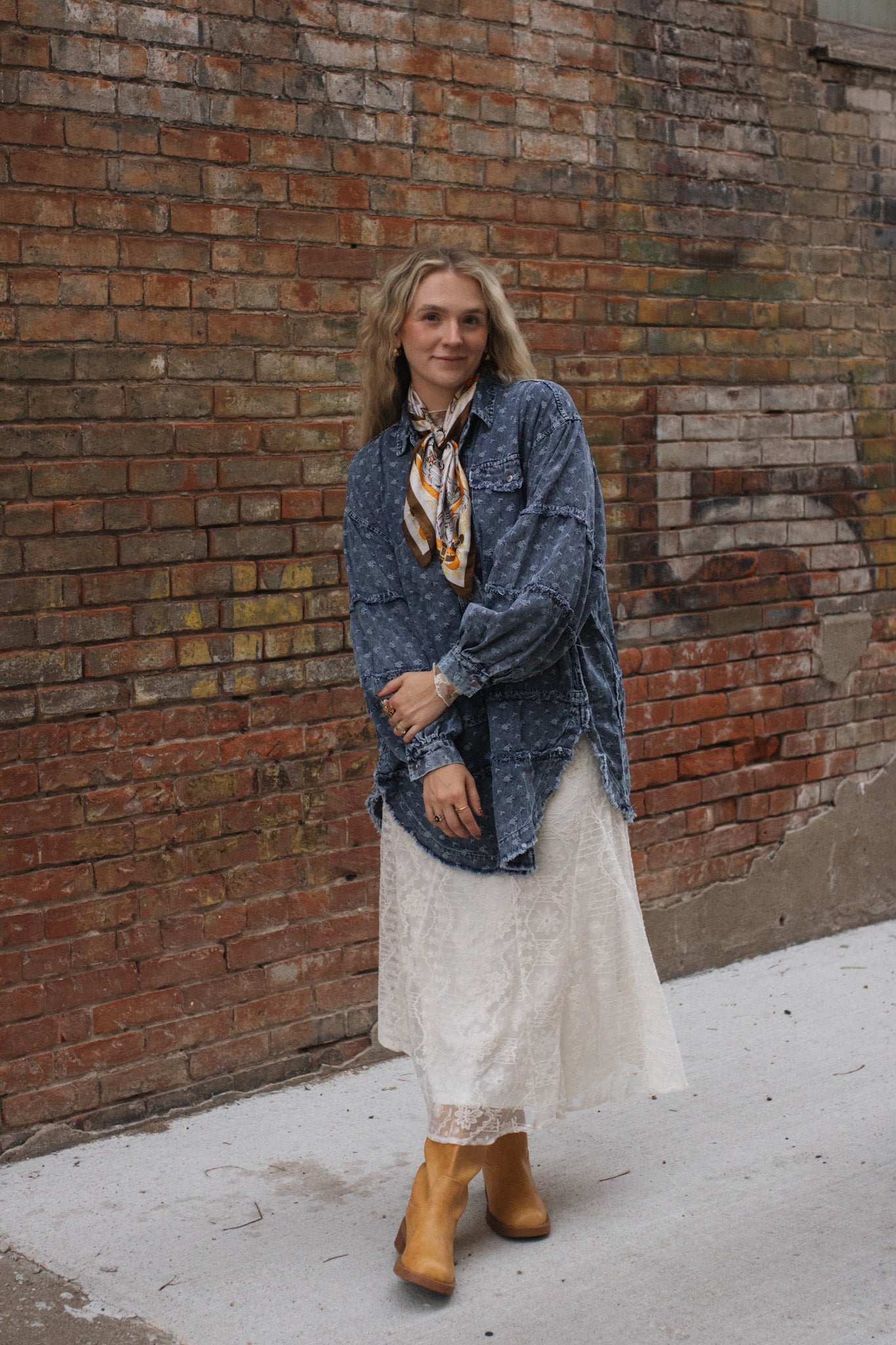 Makayla Washed Denim Shirt Tunic